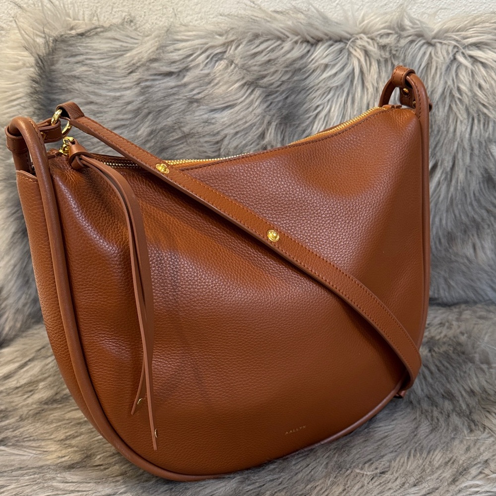AALLYN Brown Leather Crossbody Bag